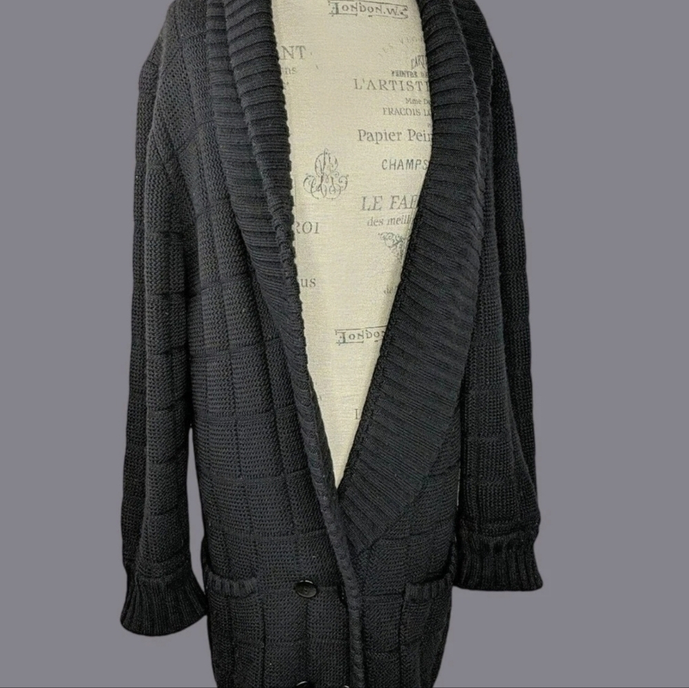 FERRAGAMO Vintage Cardigan Medium Black Knit